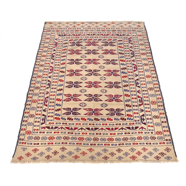 Handmade Soumak Kelim 4' 1" x 5' 10" - No. AL25244