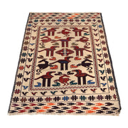 Handmade Soumak Kelim 4' 1" x 5' 7" - No. AL93058