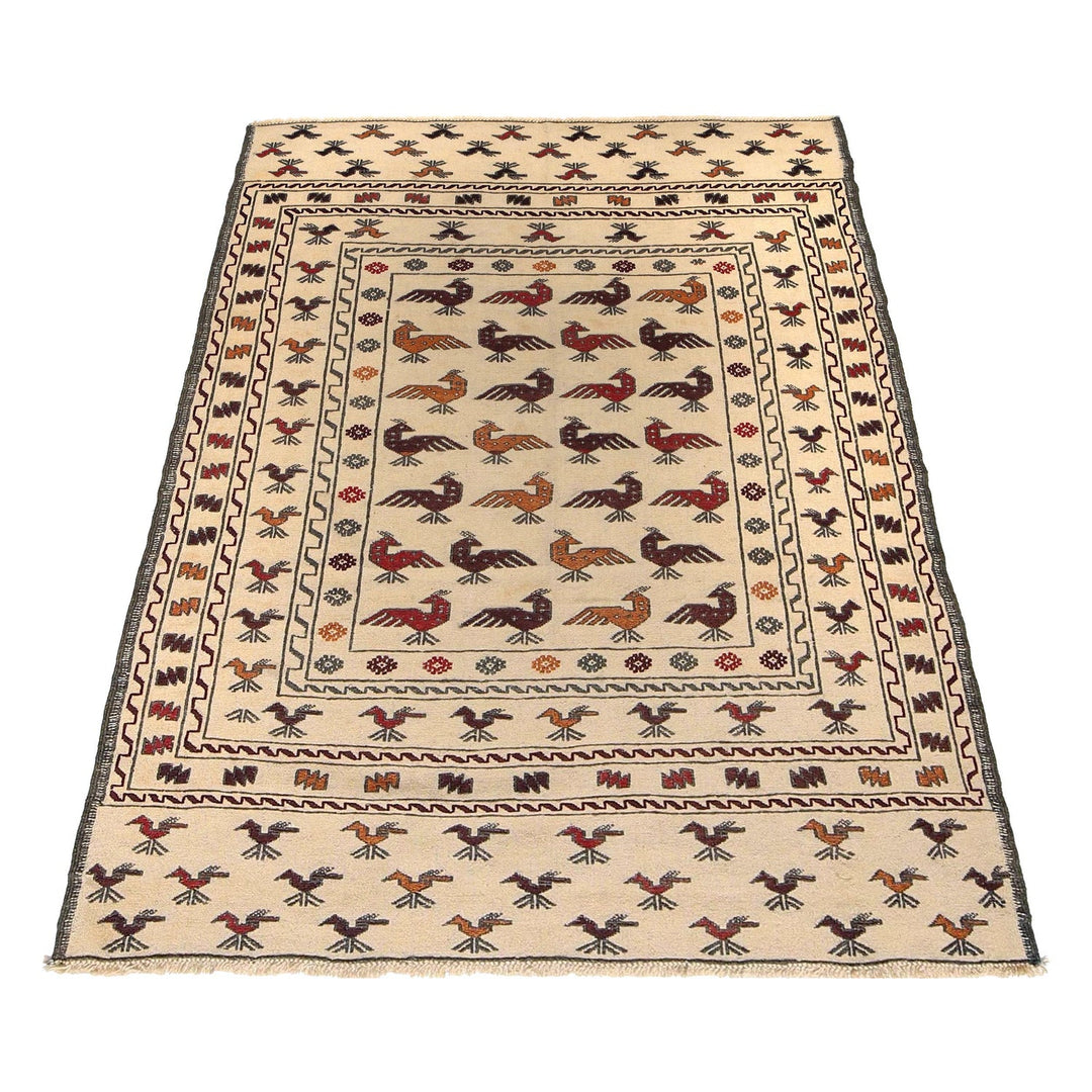 Handmade Soumak Kelim 4' 1" x 6' 5" - No. AL83468