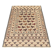 Handmade Soumak Kelim 4' 1" x 6' 5" - No. AL83468