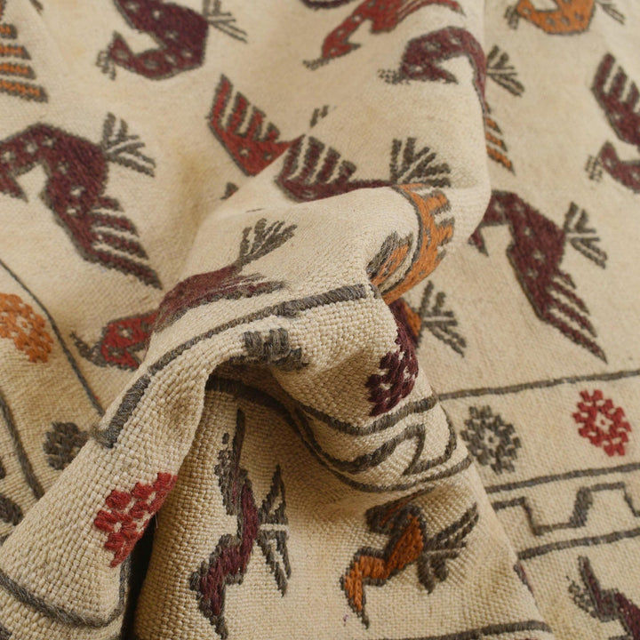 Handmade Soumak Kelim 4' 1" x 6' 5" - No. AL83468