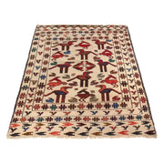 White Flat Weave Kelim 4' 5" x 5' 4" - No. AL96918