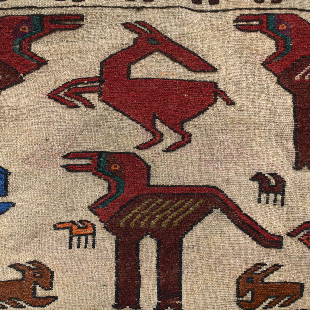 White Flat Weave Kelim 4' 5" x 5' 4" - No. AL96918