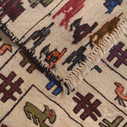 White Flat Weave Kelim 4' 5" x 5' 4" - No. AL96918