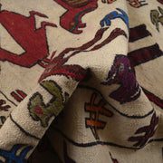 White Flat Weave Kelim 4' 5" x 5' 4" - No. AL96918