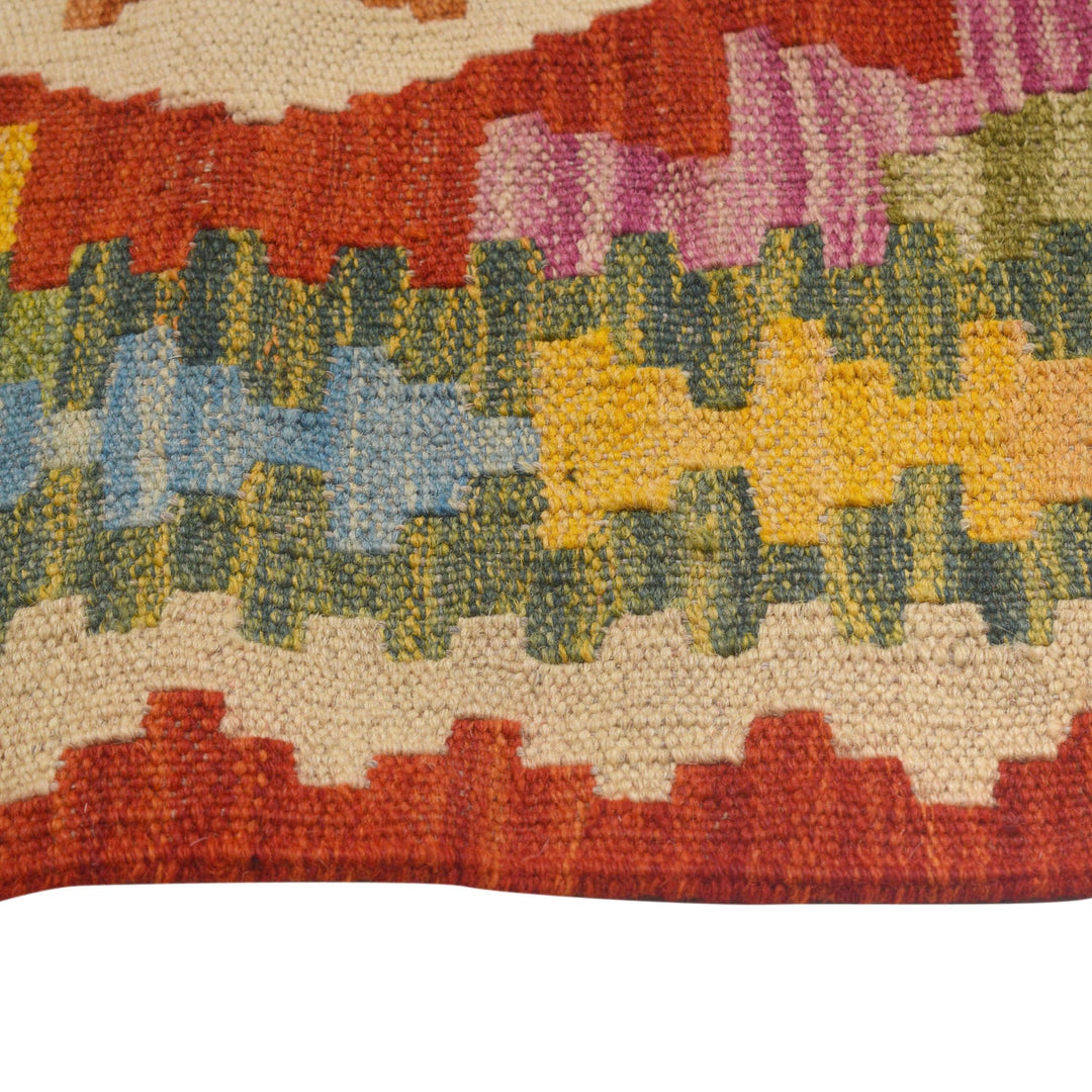 Hand Woven Wool Kelim Runner 3' 1" x 9' 8" - No. AL57340