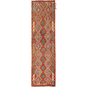 Hand Woven Wool Kelim Runner 2' 7" x 9' 5" - No. AL48105
