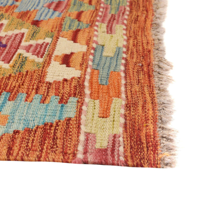 Hand Woven Wool Kelim Runner 2' 7" x 9' 5" - No. AL48105
