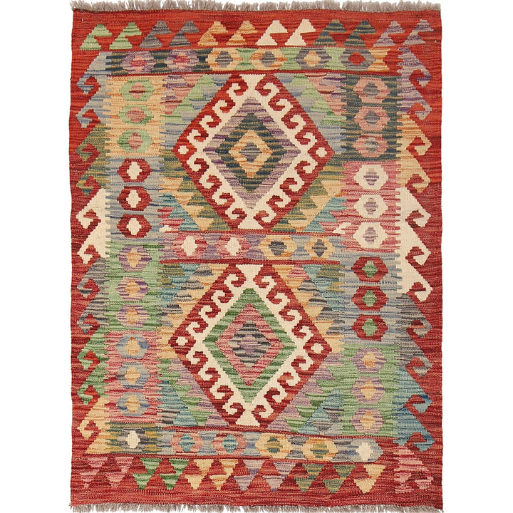 Hand Woven Wool Kelim 3' 5" x 4' 8" - No. AL61226