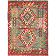 Hand Woven Wool Kelim 3' 5" x 4' 8" - No. AL61226