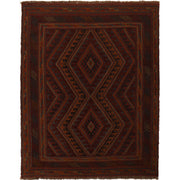 Deep Red Mashwani Area Rug 4' 10" x 5' 10" - No. AL54226
