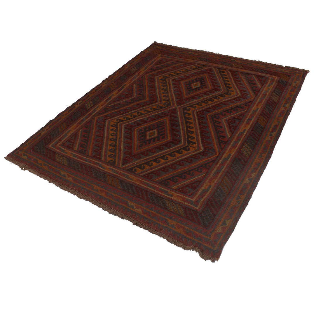 Deep Red Mashwani Area Rug 4' 10" x 5' 10" - No. AL54226
