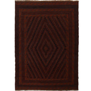 Deep Red Mashwani Area Rug 4' 6" x 6' 4" - No. AL83297