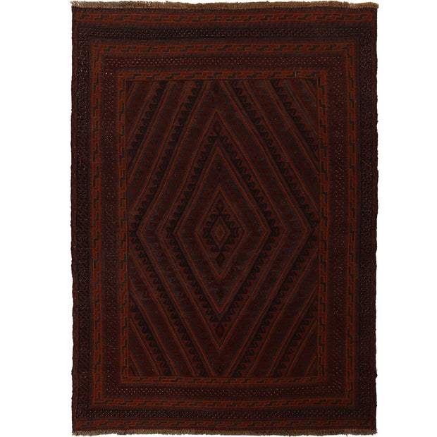 Deep Red Mashwani Area Rug 4' 6" x 6' 4" - No. AL83297