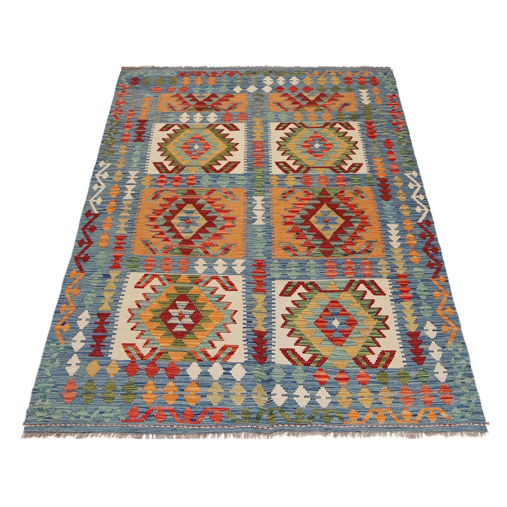 Handmade Turkish Design Wool Kilim 5' 7" x 7' 5" - No. AL40684