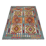 Handmade Turkish Design Wool Kilim 5' 7" x 7' 5" - No. AL40684