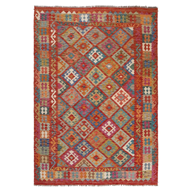 Hand Knotted Flatweave Kilim 6' 7" x 9' 5" - No. AL12027