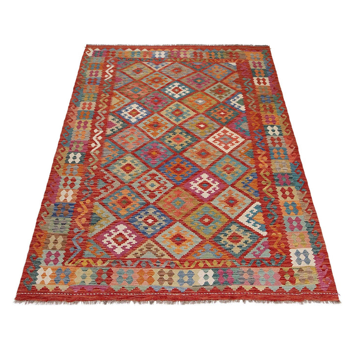 Hand Knotted Flatweave Kilim 6' 7" x 9' 5" - No. AL12027