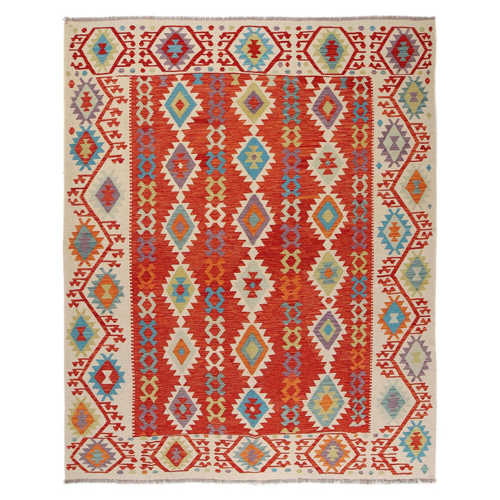 Hand Knotted Afghan Style Kilim 8' 1" x 9' 8" - No. AL59095