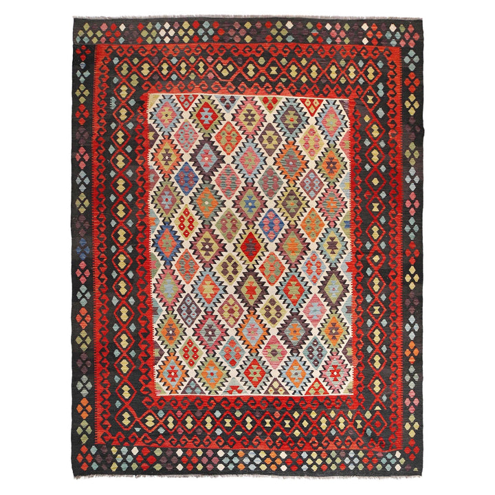Hand Knotted Afghan Style Kilim 12' 6" x 9' 10" - No. AL18539