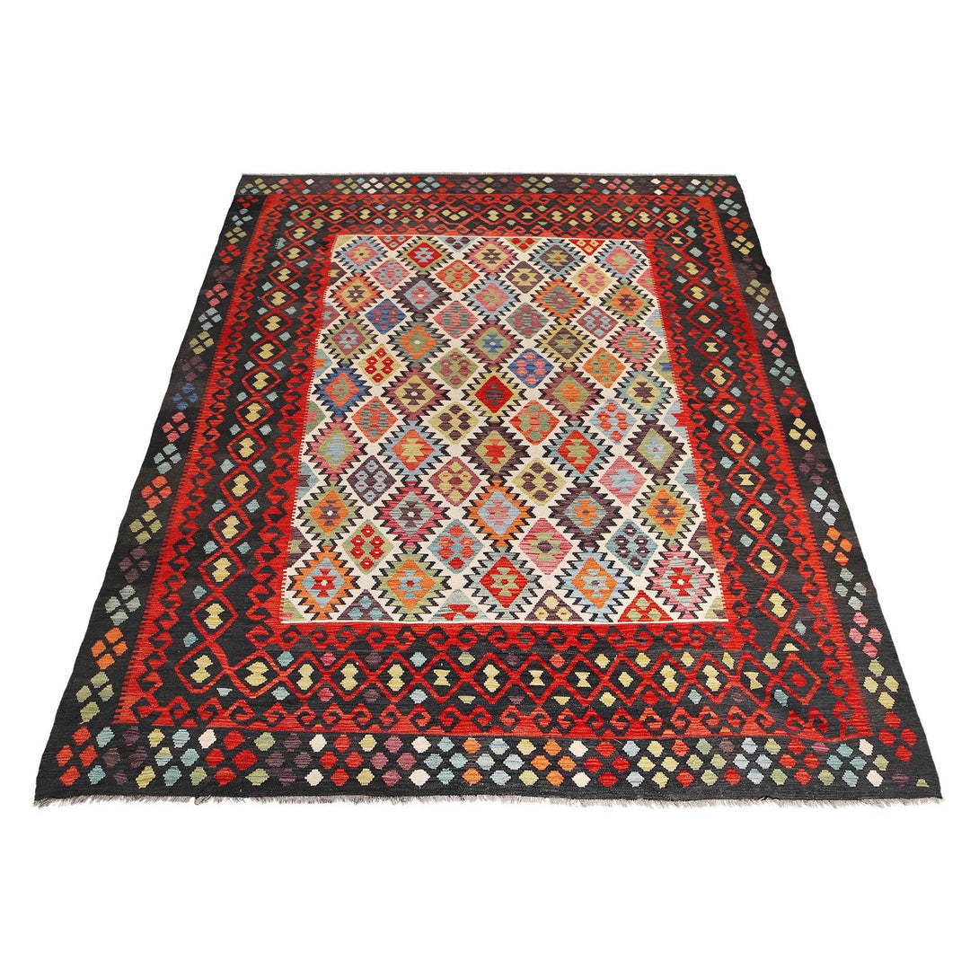 Hand Knotted Afghan Style Kilim 12' 6" x 9' 10" - No. AL18539