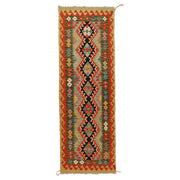 Hand Knotted Afghan Style Kilim Runner 2' 7" x 8' 2" - No. AL65673