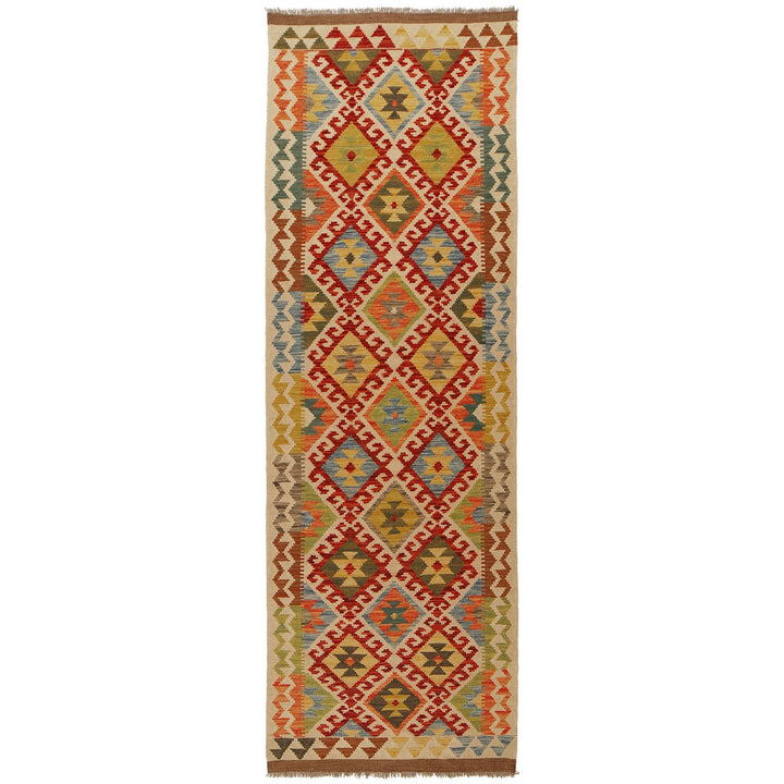 Handmade Turkish Design Wool Kilim Runner 2' 9" x 8' 10" - No. AL22192