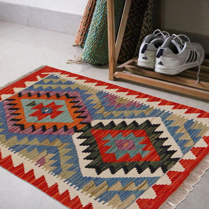 Handmade Afghan Vegetable Kilim 2' 2" x 3' 3" - No. AL36456
