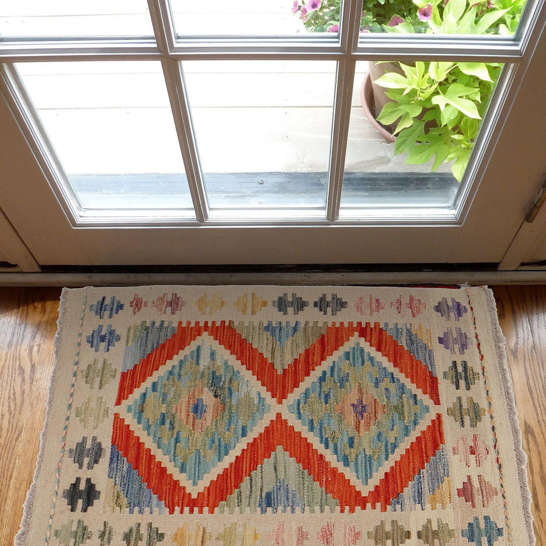 Handmade Afghan Vegetable Kilim 2' 0" x 2' 11" - No. AL51425