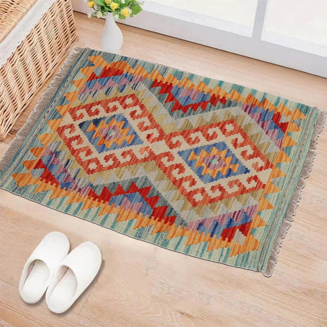 Handmade Afghan Vegetable Kilim 2' 0" x 2' 11" - No. AL63633