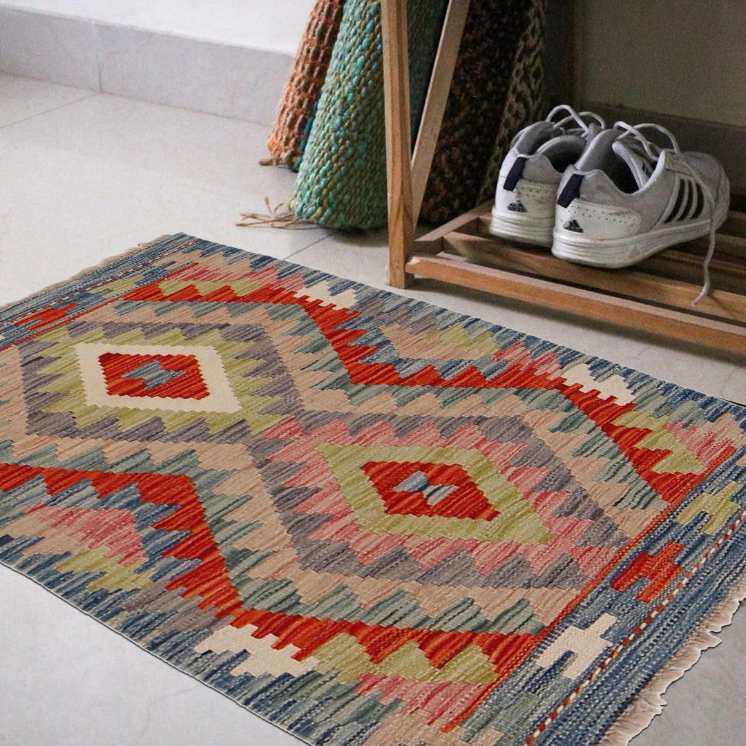 Handmade Afghan Vegetable Kilim 2' 0" x 3' 1" - No. AL23126