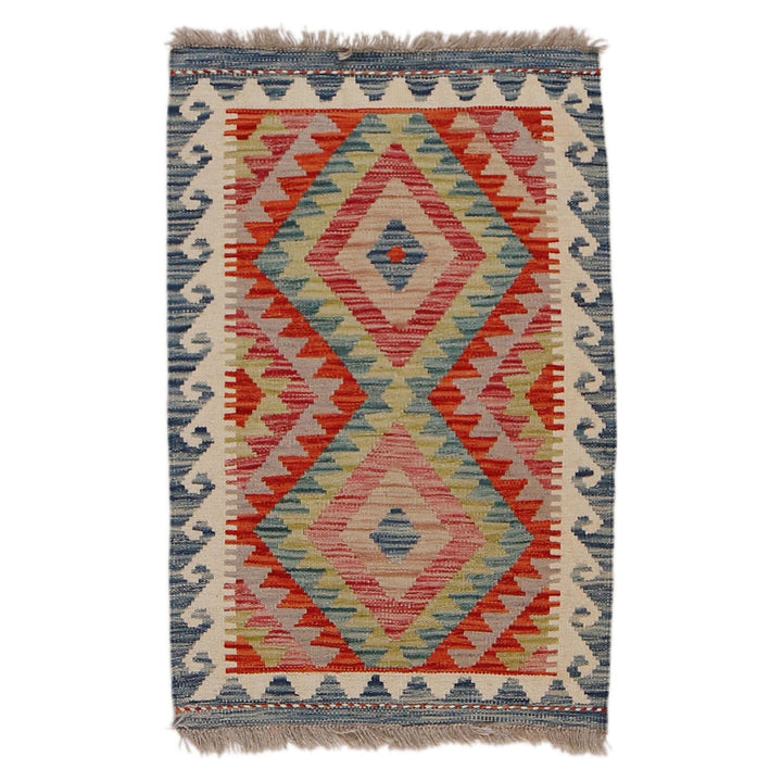 Handmade Afghan Vegetable Kilim 2' 0" x 3' 0" - No. AL98519