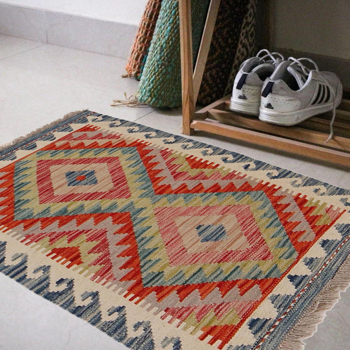 Handmade Afghan Vegetable Kilim 2' 0" x 3' 0" - No. AL98519