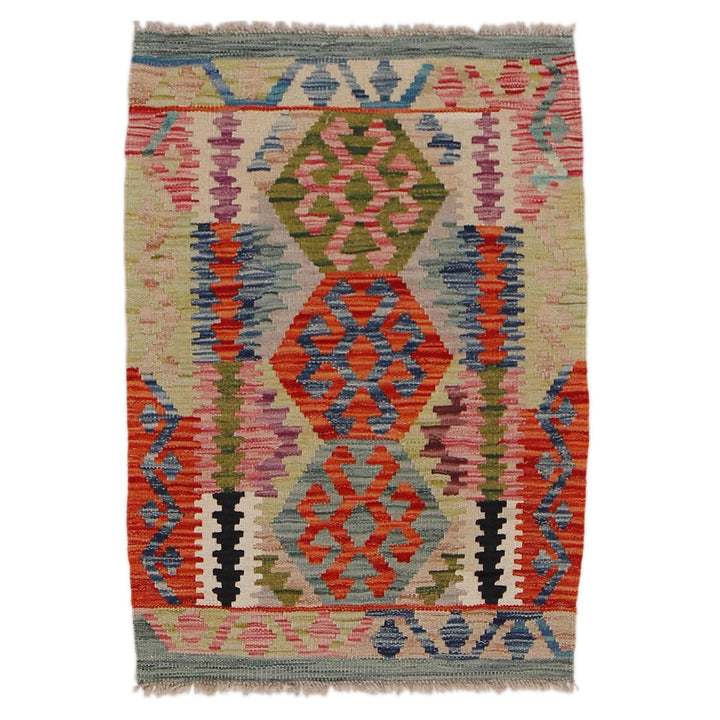 Handmade Afghan Vegetable Kilim 2' 1" x 2' 11" - No. AL46989