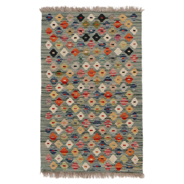 Handmade Afghan Vegetable Kilim 1' 10" x 2' 11" - No. AL18284