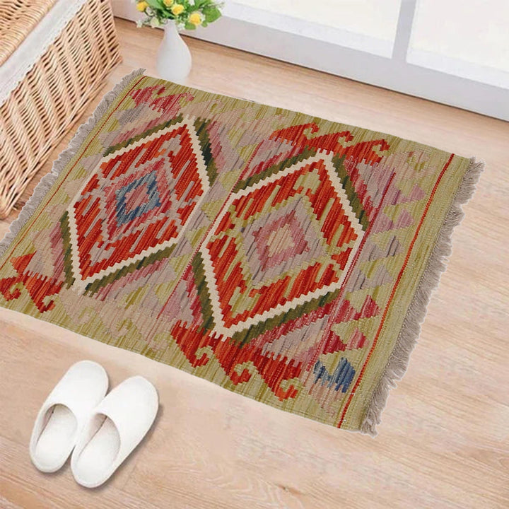 Handmade Afghan Vegetable Kilim 2' 0" x 2' 7" - No. AL59622