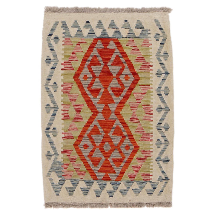 Handmade Afghan Vegetable Kilim 2' 1" x 2' 11" - No. AL99197