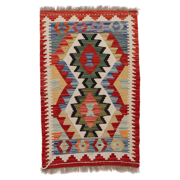 Handmade Afghan Vegetable Kilim 2' 0" x 3' 2" - No. AL16929