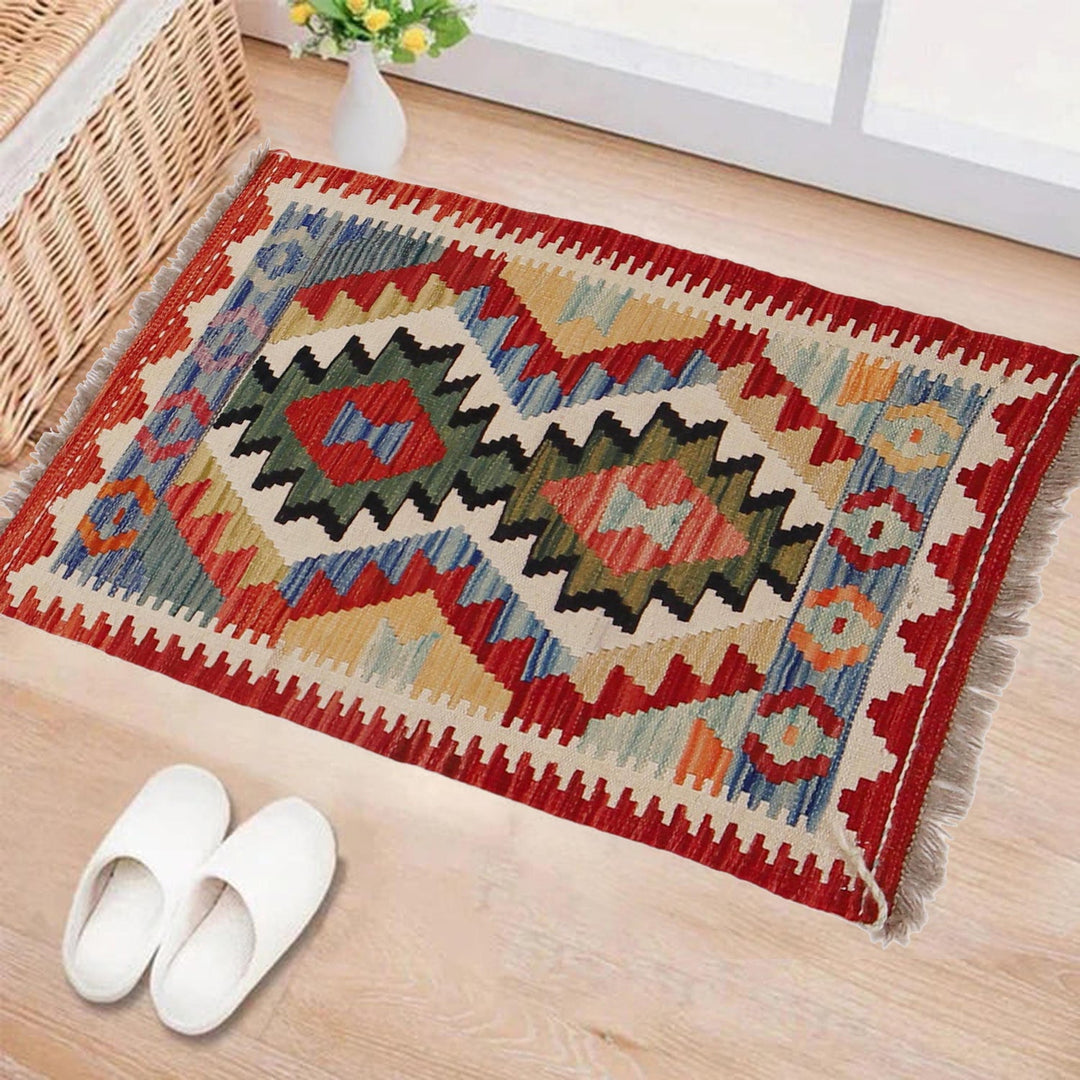 Handmade Afghan Vegetable Kilim 2' 0" x 3' 2" - No. AL16929