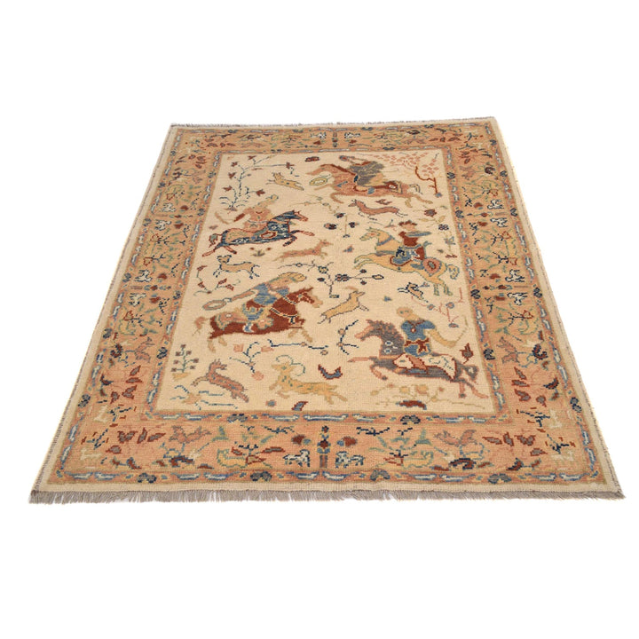 Handmade Picture Area Rug 4' 4" x 5' 10" - No. AL22151