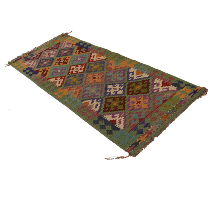 Hand Knotted Afghan Style Kilim Runner 2' 9"x 6' 9" - No. AL94608