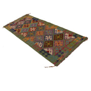 Hand Knotted Afghan Style Kilim Runner 2' 9"x 6' 9" - No. AL94608