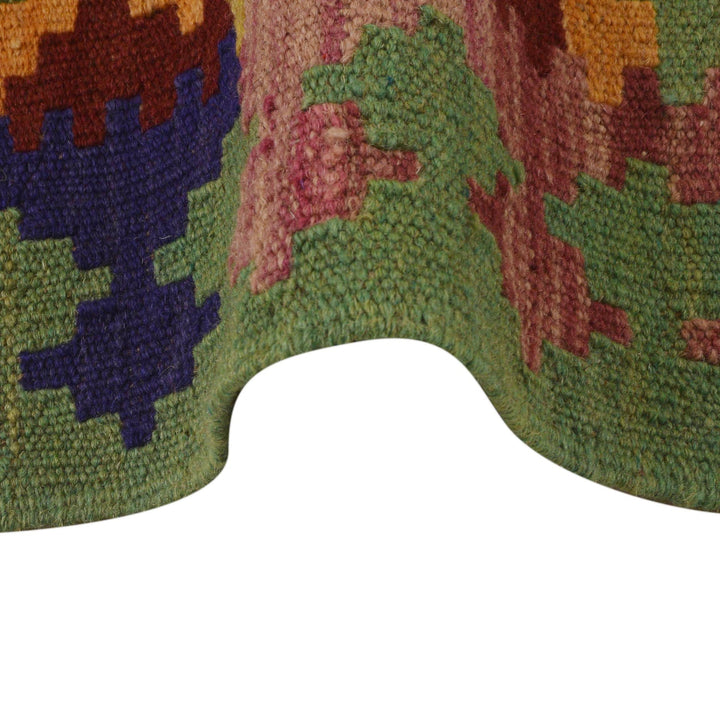 Hand Knotted Afghan Style Kilim Runner 2' 9"x 6' 9" - No. AL94608