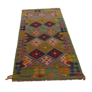 Hand Knotted Afghan Style Kilim Runner 2' 9"x 6' 6" - No. AL32572