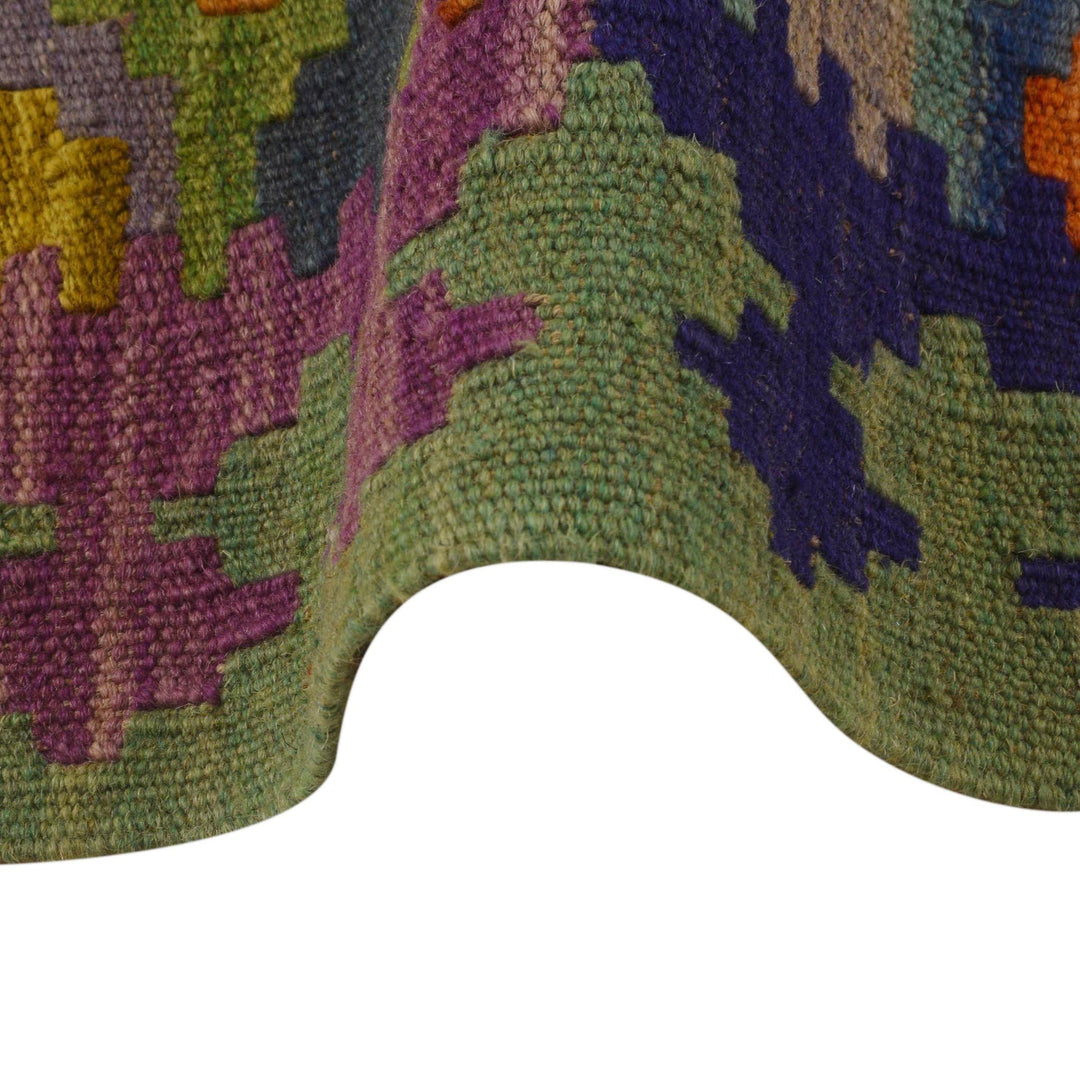 Hand Knotted Afghan Style Kilim Runner 2' 9"x 6' 6" - No. AL32572