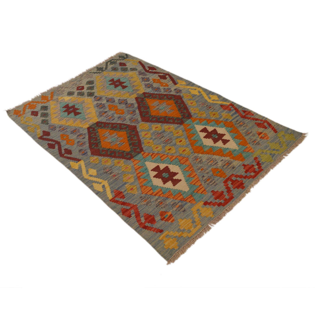 Handmade Turkish Design Wool Kilim 3' 4" x 4' 9" - No. AL82252
