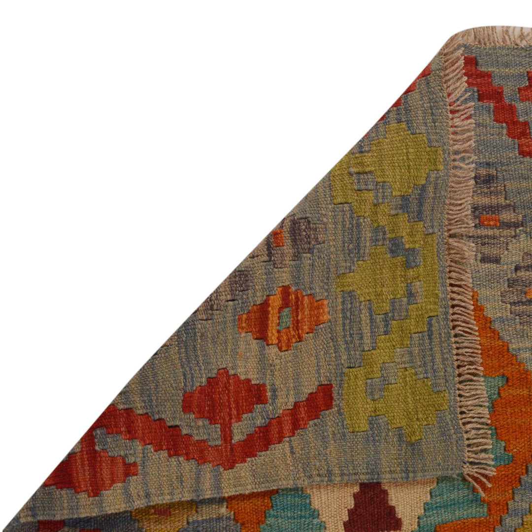 Handmade Turkish Design Wool Kilim 3' 4" x 4' 9" - No. AL82252