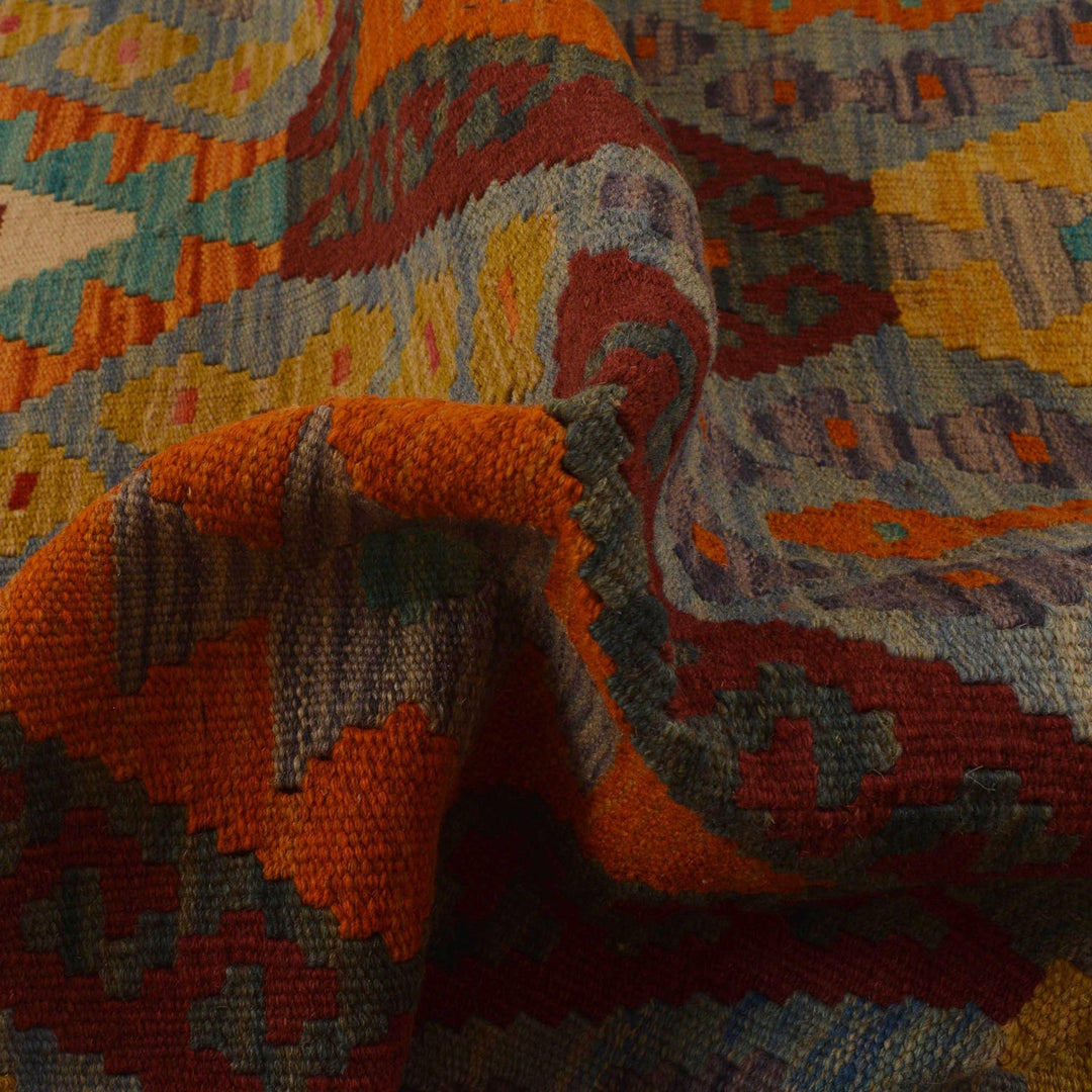 Handmade Turkish Design Wool Kilim 3' 4" x 4' 9" - No. AL82252