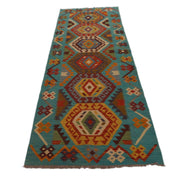 Handmade Turkish Design Wool Kilim Runner 2' 10" x 9' 9" - No. AL64287
