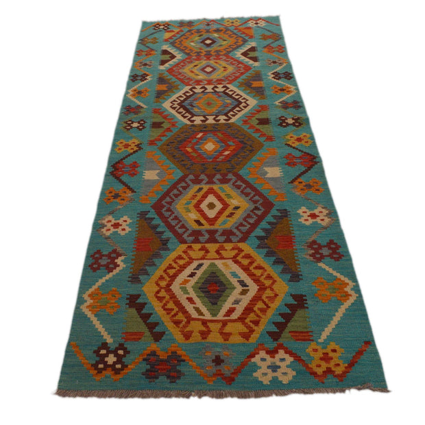 Handmade Turkish Design Wool Kilim Runner 2' 10" x 9' 9" - No. AL64287